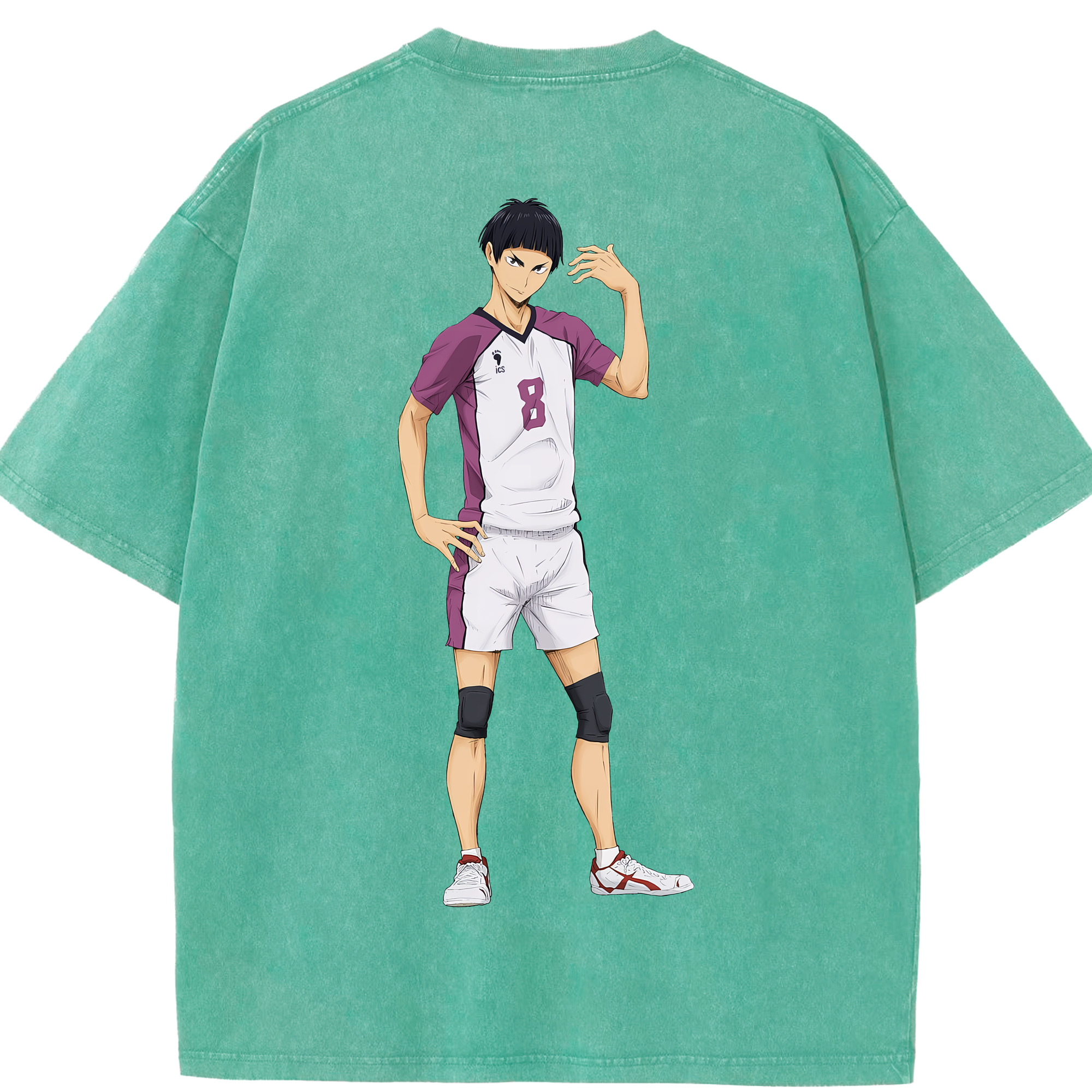 （画像用） ハイキュー!! Haikyu!! 綿100% ヴィンテージ風 半袖Tシャツ（背面プリント）
